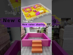 Pomarańczowa miękka zabawa z piłką i zjeżdżalnią Różowy czerwony miękki plac zabaw wewnątrz