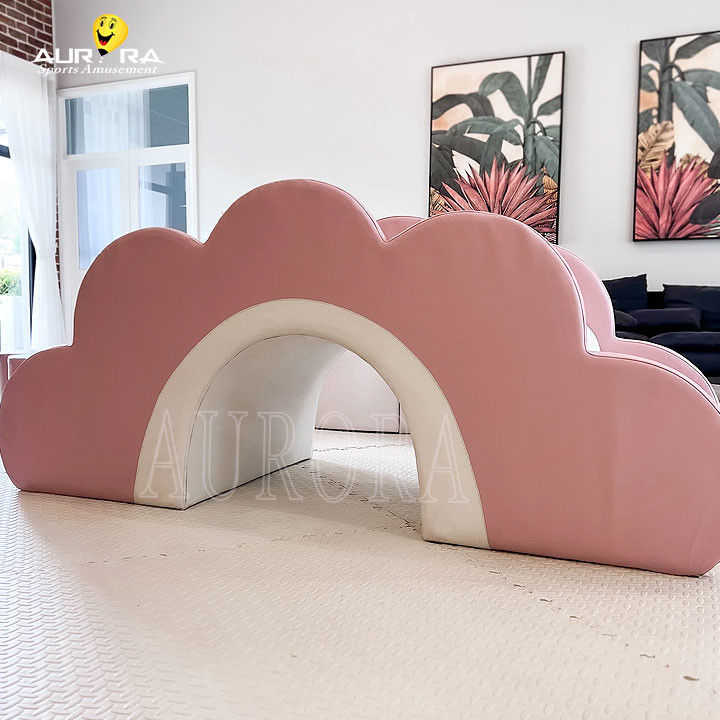 Pastel Pink White Kids Soft Play Equipment Non Toxic Indoor Soft Play Climbers