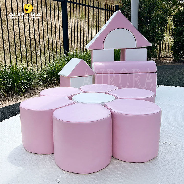 Pastel Pink White Kids Soft Play Equipment Non Toxic Indoor Soft Play Climbers
