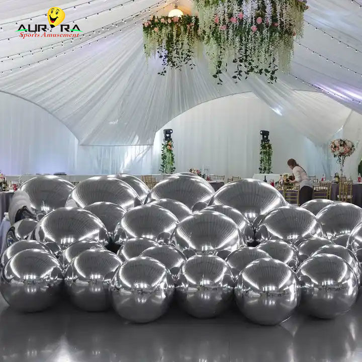 Kolorowe wydechowe lustrzane kule 0,3 mm PVC Party Duże kulki dekoracyjne