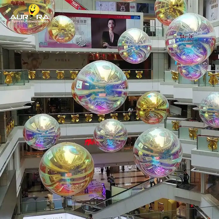 Różowy PVC Nadmuchany Lustro Bal Dekoracja wydarzenia Duży błyszczący balon