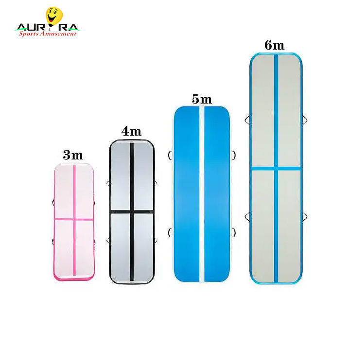 Gym Tumbling Gymastics Air Track Mat 3m Out Door Napompowany Skok Mat Niebieski