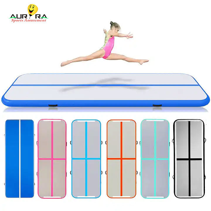 Gym Tumbling Gymastics Air Track Mat 3m Out Door Napompowany Skok Mat Niebieski