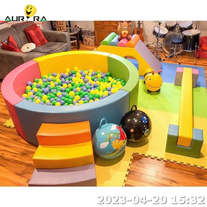 Orange Round Ball Pit Pool Game Plac zabaw Dzieci Slide Indoor Soft Play