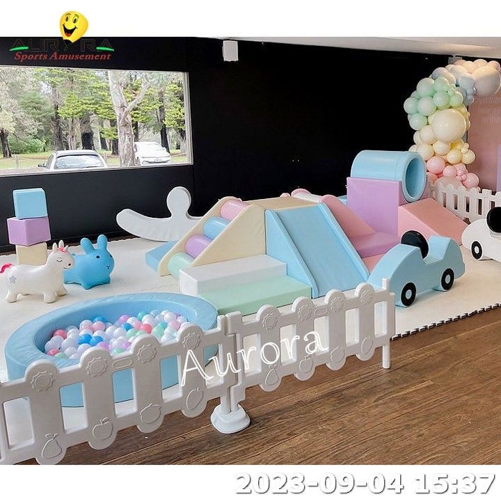 Pastel Soft Play Equipment Set przedszkolny centrum miękkiego gry pianki matki piłki dzieci